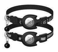 TEMU Set riflettenti per gattini con porta GPS e , idea regalo di Natale con motivo a forma di pesce, senza batteria