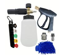 TEMU Set spruzzatore di schiuma PA ad pressione per uso , spruzzatore e ugello universale. Spruzzatore di schiuma per autolavaggio con interfaccia a innesto M22-14 da 3/8"