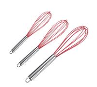 TEMU SHAON 3 Pezzi in Silicone con Acciaio Inossidabile, Mescolatore Resistente al Calore a , Non Danneggiante per Pentole da Cucina, Sfera Antiaderente Per Miscelare e Schiuma,