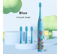 TEMU Spazzolino Elettrico con 4 Testine, Sonica, Setole Morbide e Protezione Gengivale per Bambini dai 3 ai 12 Anni. Spazzolino Anti-Mostruante, Come Regalo per le Feste per