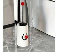 TEMU Spazzolone WC con base, in PP, con allungato anti-schizzo e setole flessibili, design , per bagni domestici, hotel, centri commerciali