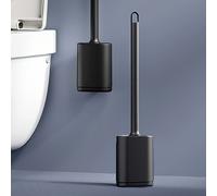 TEMU Spazzolone WC in silicone con - Design ergonomico, a di perdite e ad asciugatura rapida, con setole morbide pulizia , in grado di aree difficili, un utensile da bagno resistente per WC, docce