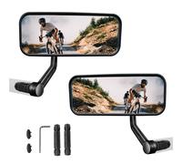 TEMU Specchietto Retrovisore per Bici Compatibile con E- & - Lente in Vetro con Vetro Resistente ai Graffi di Grado Automobilistico, Forma Curva per di - Installazione