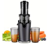 TEMU Spremiagrumi a Freddo con Imbuto Extra Large da 90mm per Verdure e Frutta Intere, Motore Potente da 55RPM, Estrattore di , di , Facile da Pulire e , Silenzioso, Spazzola e 2 Bicchieri