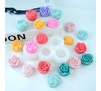 TEMU Stampo in fai da te in uno per candele e aromaterapia, con diverse di rose, peonie, ecc. per realizzare ornamenti come , resina, pasta modellabile e gesso