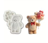 TEMU Stampo in per pasta di zucchero a forma di orso con palloncino, stencil per cottura