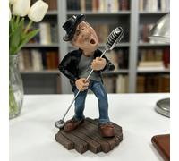 TEMU Statuetta Retro di Cantante Rock | Statua di Musicista in Resina Dipinta a con Microfono Vintage, Decorazione da Tavolo Fantasiosa per Ufficio, Studio e Sala Musica, Regalo per