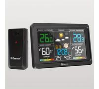 TEMU Stazione meteo Geevon termometro wireless per interni ed esterni, termometro meteo con display a colori, misuratore di digitale con , calendario, ricarica USB e retroilluminazione regolabile