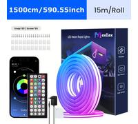 TEMU Striscia LED Neon RGB Smart Potenziata di Mexllex con Controllo App/Remoto, Modalità, Timer e Sincronizzazione per Gaming e Decorazioni per