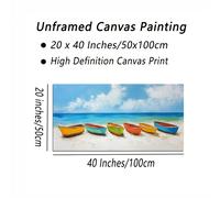 TEMU su tela piatta 2D, con un albero di città senza cornice, che una rappresentazione astratta creativa di una barca . per decorare , camere da letto, soggiorni e , misura 20X40 pollici o 50X100 cm