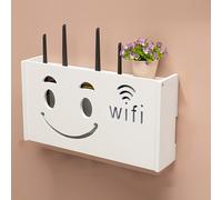 TEMU Supporto a Muro per Decoder TV Senza Foratura, Mensola a Parete, Ripiano per Router, Mensola WiFi - con Design per Cavi e Dissipazione del Calore, Mensole Sospese
