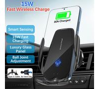 TEMU Supporto Auto Wireless con Ricarica Rapida 15W, con Serraggio Automatico e Rotazione a 360°, Compatibile con iPhone Modelli da 11 a 17, Samsung Galaxy , Telefoni Google e Dispositivi Mobili