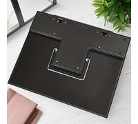 TEMU Supporto per Libri Regolabile a 7 Angoli in Metallo con Design Pieghevole e Scaffale Portatile - Altezza ed Inclinazione Ergonomica, Costruzione su Base Antiscivolo & Fermagli Elastici Per Tablet