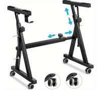 TEMU Supporto per Tastiera e con Ruote e Piedini - Supporto Portatile Professionale Regolabile a Z per Digitale - a Pianoforti Elettrici -88 Tasti - Telaio a Z Stabile con Accessori Rotanti per