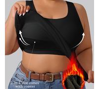 TEMU Sviluppato Appositamente per il Medio , Questo Gilet a Costine Spazzolate Due-in-Uno un Cuscinetto Integrato e Può Indossato come Top Senza Necessità di Interni