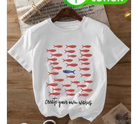 TEMU T-shirt da donna , realizzata in 100% per e l'estate, con un slogan motivazionale che si creano e a , perfetta per uscite casual e vacanze, progettata per morbidezza e , 80-A64-70235