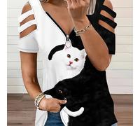 TEMU Taglie Forti - Taglie Forti - T-Shirt da Donna con Stampa Animalier di Yutong è Perfetta per un Look Casual in ed Estate, con Vestibilità e Maniche Corte, Disponibile in Taglie Forti