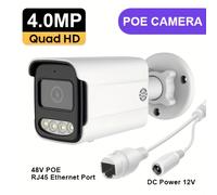 TEMU Telecamera di POE HD 4MP, visione notturna a colori completi, rilevamento con IA, microfono integrato, , compatibile con sistemi NVR POE