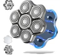 TEMU Testine di ricambio per rasoio magnetico, con 7 lame rotanti impermeabili a anello, progettate per calvi e compatibili con Shpavver ().