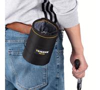 TEMU TKIGZNW T005 Custodia a secchiello cilindrica per utensili, borsa porta attrezzi con e scomparti multipli, organizzatore portatile da appendere alla cintura per chiodi e viti per operai edili