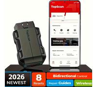 TEMU TOPDON Scanner, Scanner Bidirezionale Wireless Diagnostic Tool per iOS & , FCA Autoauth, 8+ Hot Reset, Guide di Riparazione, Lettore di Auto, Test di Performance, Senza Batteria