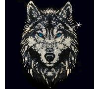 TEMU Toppa con strass a testa intricata con blu | Design audace con strass oversize 38X25Cm/ 14.96X9.84Inch per gilet in denim e streetwear | Applicazione termoadesiva dal design forte per giacca e