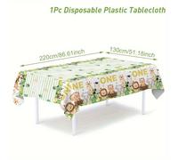 TEMU Tovaglia Monouso a Tema Wild One - 51"x87" Decorazioni per Feste di Animali della per il Compleanno & Feste di Addio alla Giovinezza