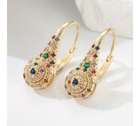 TEMU Un di eleganti orecchini multicolore in zirconia , gioielli da banchetto e squisiti, per, l'eleganza non va mai di moda