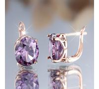 TEMU Un di orecchini da donna , squisiti ed eleganti, a forma di diamante viola, come regalo per feste di compleanno e San