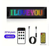 TEMU Un display delicato con pixel LED, questa luce notturna programmabile uno LED controllabile tramite app. Consente animazioni di motivi e può utilizzata come decorazione da parete o da scrivania.