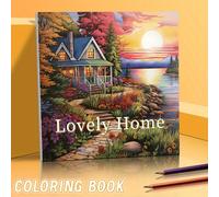 TEMU Un libro da colorare originale di 22 con carta spessa, a tema una bella casa, come regalo per feste di Halloween, Ringraziamento, Capodanno e Natale