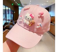 TEMU Un nuovo cappellino da baseball rosa Sanrio Hello Kitty, cappello da sole regolabile per misure di testa da 18.9In-20.47In, per viaggi e