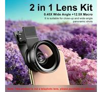 TEMU Un set completo di lenti per fotografia e video editing per smartphone, con un grandangolare 0.45X e un macro 12.5X, per le vacanze estive, i viaggi e le aggiunte fotografiche creative.