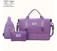 TEMU Un set da viaggio tre pezzi composto da una borsa tote, un beauty case e una borsa a spalla, con un scomparto indipendente per le scarpe, per fitness all', viaggi, soggiorni e weekend .