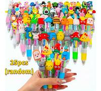 TEMU Un set di 25 penne a sfera a quattro colori con design come frutta, snack e verdure, per l'uso , premi per l'interazione in omboniere e opzioni regalo per le feste