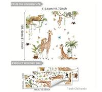 TEMU Un set di 3 adesivi murali autoadesivi 30x90 cm con rami di albero, , leopardo, e per decorazione casa, soggiorno e camera da letto MS3317-YL