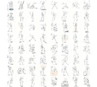 TEMU Un set di 64 modelli dinamici per schizzi di anatomia umana, specificamente progettati per la della disegno a