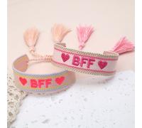 TEMU Un set di due braccialetti dell'amicizia BFF con eleganza francese e lettere a forma di cuore, per lo stile bohémien casual, adatti per festival tra , feste, viaggi e matrimoni
