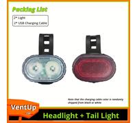 TEMU Un set di luci per bici ricaricabili tramite USB, con luce frontale e fanale posteriore , per ciclismo sia di che di