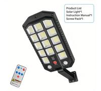 TEMU Un unico lampione solare da esterno con di a LED ad luminosità, solare dal crepuscolo all' con telecomando, luce solare per parcheggi e illuminazione per aree commerciali.