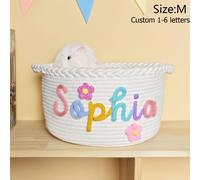 TEMU Una cesta personalizzata a , che può personalizzata con lettere, perfetta come cesto regalo di , cesto da scaffale o come regalo festivo decorativo, cesti da scaffale