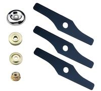 TEMU VARIEA-3pcs, Lama Curva in Acciaio al 2T Universale per Tosaerba Accessori Macchina da Taglio a Spazzola, Lametta di Ricambio adatta con Foro Interno da 1 pollice per Giardino e Prato