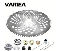 TEMU VARIEA - Lame per decespugliatore con punta in 10" x 80T e kit adattatori universali, testina premium in acciaio compatibile con tronchesi, tosaerba ed erbacce