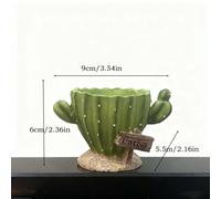 TEMU Vaso per piante a forma di cactus in resina - Moderno mini vaso da interno/esterno con base , e resistente per piante grasse, cactus, piante da appartamento - Superficie facile da pulire