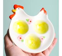 TEMU Vassoio in ceramica a forma di uovo con design , per . per o il tavolo da , questo supporto decorativo a tema aggiunge un tocco affascinante alla decorazione . (Non al contatto con alimenti)