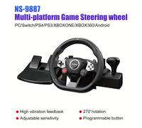 TEMU Volante per Simulatore di Guida da per pz, Compatibile con pz/Switch/PS4, PS3/XBOXONE, XBOX360/, Volante da Gioco con Force a 270 Gradi, Set di Guida con Pedale (Nota: Non Compatibile con PS5)