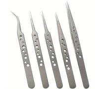 TEMU Wolfride Set di Pinzette di Precisione in Acciaio Inossidabile per Elettronica e Artigianato (5 pezzi)