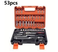 TEMU YITUO 53 pezzi Cassetta Attrezzi, Set di Attrezzi in Acciaio Cromato Resistente per Moto - Kit Completo di Attrezzi per Riparazione Auto e Manutenzione Domestica, Regalo di Natale, , Utensili