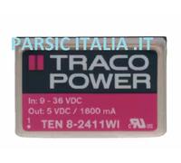 TEN 8-2413WI DC/CD CONVERTERS, IN 9-36V, OUT 15V/533mA TRACO POWER