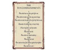 Ten Commandments First Commandment Metal Sign Testament 12x8 Inch